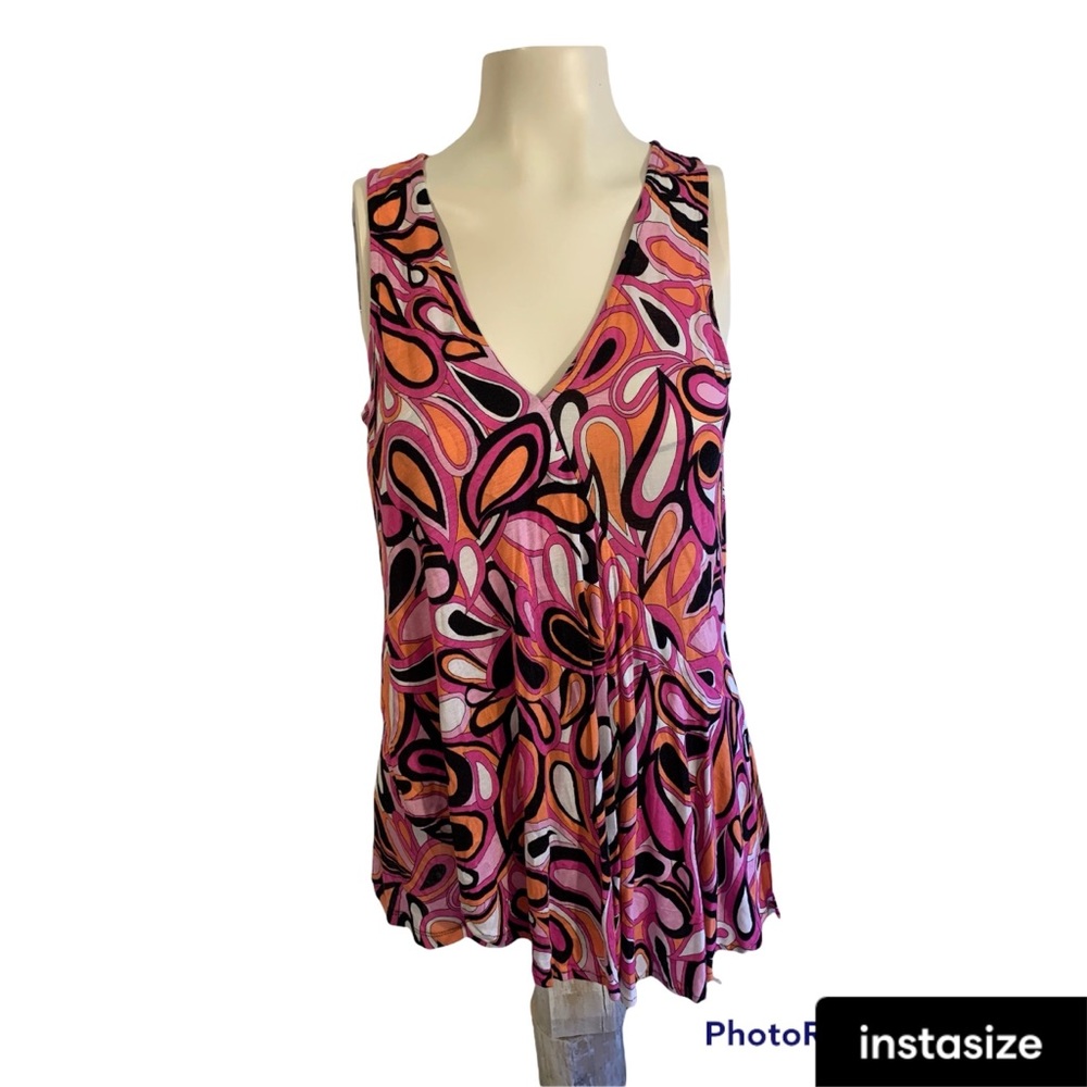 Michael Kors groovy paisley print layered tank top